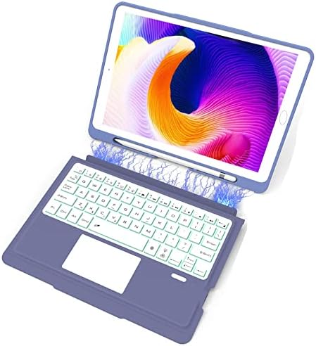 iPad Keyboard Case for 10.2 inch iPad 2021 9th & 8th & 7th Gen, Air 3, Pro 10.5 2017-7 Color Backlight,Slim iPad Keyboard Cover Case,iPad Case with Keyboard with Apple Pencil Holder-Purple